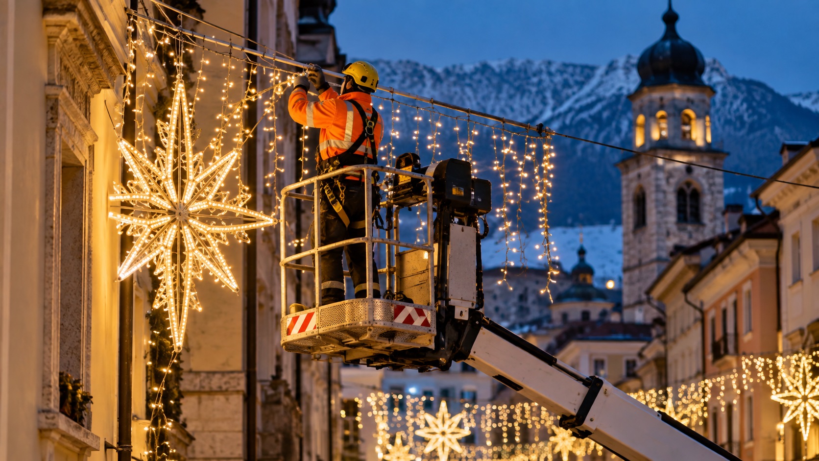 montaggio e smontaggio delle luminarie natalizie